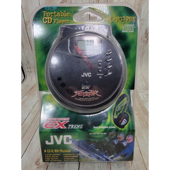 JVC Portable CD Player XL-PG39BK Anti-Shock Protection Hyper Bass New Sealed - Picture 1 of 6